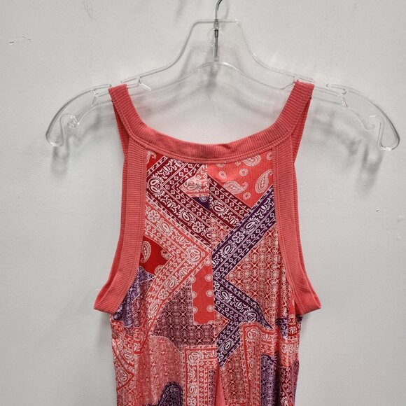 Telluride Clothing Co Womens BOHO Tank Top Medium Pink Patchwork Paisley NWT - Picture 9 of 9